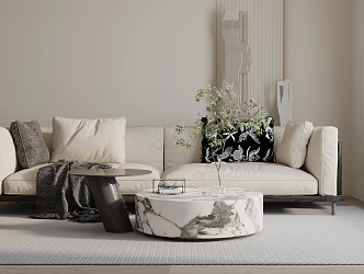 Modern three-seat sofa 3d model