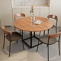 Nordic Dining Table and Chair Combination 3d model