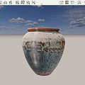 Handcrafted Ceramic Vessel With Natural Texture And Brown Rim In Neutral Tones