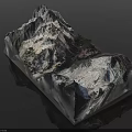 Garden Landscape Rock Formation 3D Design With Natural Textured Stone Surface