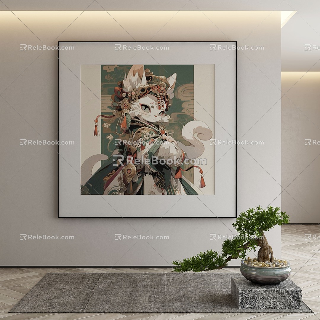 New Chinese Decorative Painting 3d model