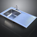 Kitchen Electronic Appliance Stainless Steel Sink With Faucet And Draining Board
