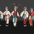 2D Peking Opera Characters Sheng Dan Jing Mo Chou Wu Dan Drama Characters Local Drama 3d model