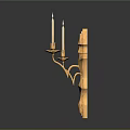 Golden Decorative Candle Lamp With Three Candles And Geometric Design For Indoor Lighting