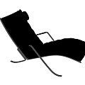 Modern Black Leather Lounge Chair With Quilted Design And Metal Frame