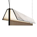 Modern Long Strip Pendant Lights With Marble Surface And Brushed Gold Metal Frame