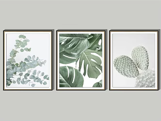 Nordic plant painting decorative painting 3d model
