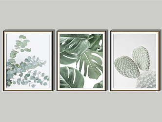 Nordic plant painting decorative painting 3d model