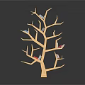 Tree Shaped Wooden Bookshelf With Books On Branch Shelves Unique Design