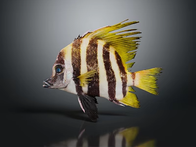 Modern dolphin nose fish sail fin fish ornamental fish fish 3d model