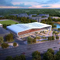 modern gymnasium building gymnasium 3d model