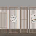 New Chinese-style screen partition 3d model