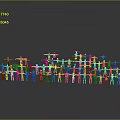 Colorful Small Human Figurines Arranged in Formation on Gray Background with Ground Reflections