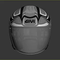 GIVI Helmet Style Weapon With Silver Black Design Transparent Shield And Reflective Surface 3d model