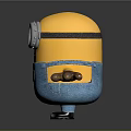 Minion Animated Character 3D Model With Yellow Body Goggles Blue Overalls And Outstretched Arms