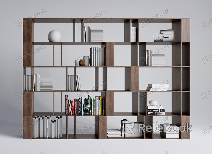 Modern Bookshelf Bookcase Decorative Cabinet model