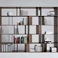 Modern Bookshelf Bookcase Decorative Cabinet 3d model