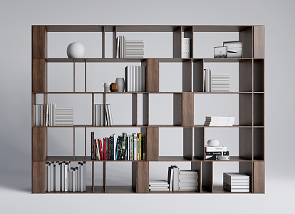 Modern Bookshelf Bookcase Decorative Cabinet 3d model