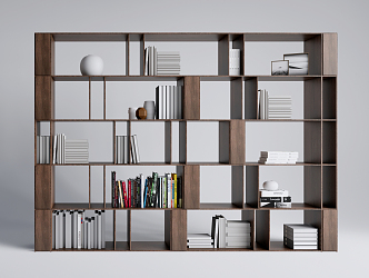 Modern Bookshelf Bookcase Decorative Cabinet 3d model