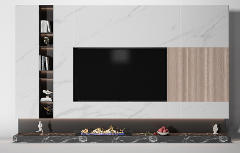 Modern TV Background Cabinet 3d model