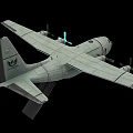Military Transport Aircraft Weapon With Twin Propellers And Aerodynamic Fuselage Design