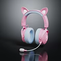 Cute Pink Cat Ear Headphones With Microphone For Kids Comfortable Design