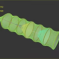 Modern Abstract Wave Shaped White Mesh Structure With Connected Circular Rings