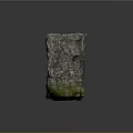 Natural Stone Material with Rough Surface and Green Moss at Bottom 3d model