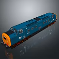 Detailed Blue Orange Train Model With Sleek Exterior And Classic Design Features