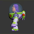 Buzz Lightyear Animated Character In Green White Space Suit With Purple Helmet Blue Laser Weapon