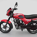 Red Motorcycle with Black Seat Wheels and Classic Design Features
