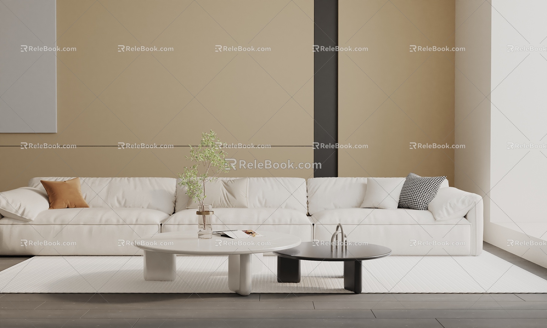 Three-seat sofa 3d model