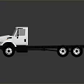 Silver Cab Commercial Truck Chassis With Black Frame And Wheels 3d model