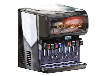 Modern Kitchen Appliance Soda MASK Black Dispenser With Colorful Flavor Nozzles 3d model