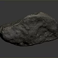 Natural Gray Rock With Rough Surface And Textured Appearance On Dark Background