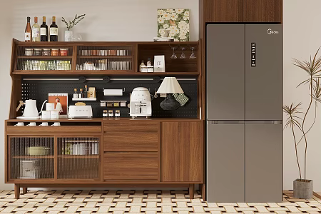 Antique Log Sideboard Finished Sideboard Tea Cabinet Sideboard Refrigerator Sideboard End View Cabinet Sideboard 3d model