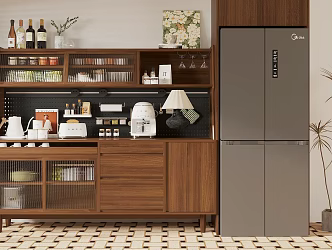 Antique Log Sideboard Finished Sideboard Tea Cabinet Sideboard Refrigerator Sideboard End View Cabinet Sideboard 3d model