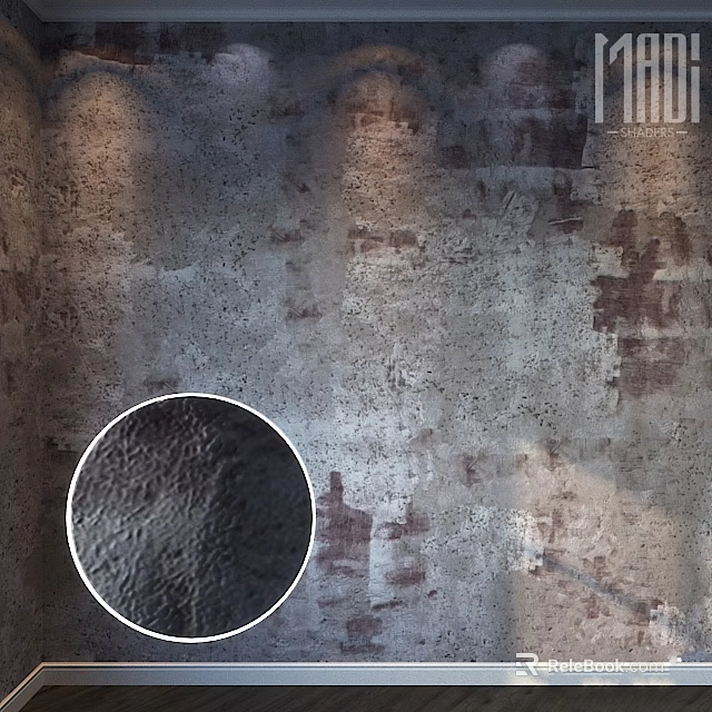 Weathered Stone Wall Component With Vintage Rustic Textured Surface Details 3d model 