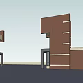 Modern Red Brick Entrance Gate With Geometric Design And Glass Doors