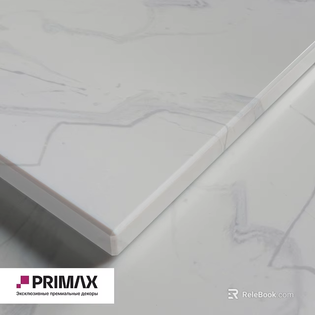 White Marble Components With Smooth Edge And Natural Veins For Countertops 3d model 