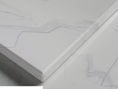 White Marble Components With Smooth Edge And Natural Veins For Countertops 3d model