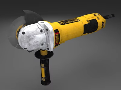 Industrial Angle Grinder With Yellow And Black Design Cutting Disc And Ergonomic Handle For Metalworking 3d model