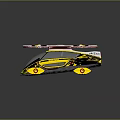 Futuristic Yellow And Black Helicopter With Four Rotors Modern Streamlined Design