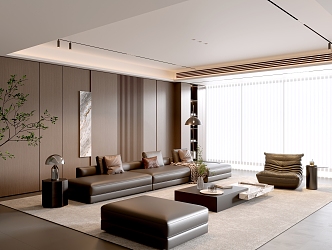 Modern Italian Living Room Light Luxury Sofa Coffee Table Combination 3d model