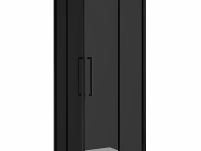 Black Double Door Shower Sauna Cabinet With Handles And White Base 3d model