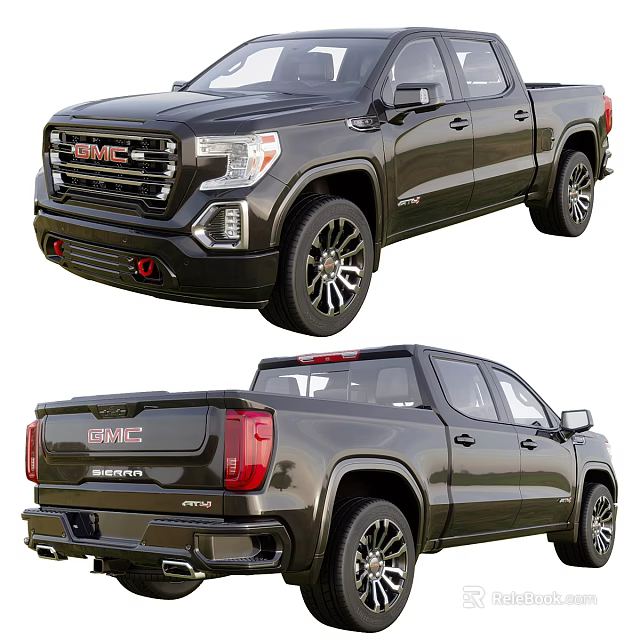 GMC Sierra Pickup Truck Front And Rear Views 3d model 