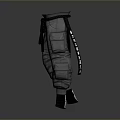 Gray Cargo Pants With Multiple Pockets Drawstring Waist And Elastic Cuffs 3d model