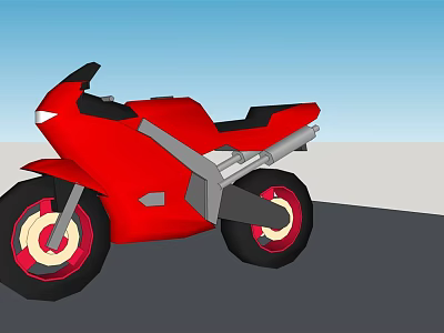 Red Modern Motorcycle With Black Seat And Sporty Frame Design 3d model