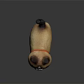 Cartoon Cat Character With Red Collar Brown White Fur 3D Model On Sleek Surface