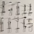 Modern Shower Systems With Various Wall Mounted Designs Handheld Sprayers And Rainfall Heads